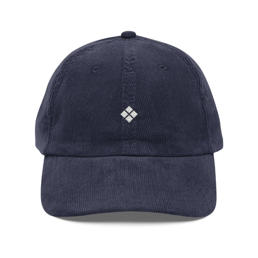 Diamond Cross Vintage Corduroy Cap, Embroidered Hat, Retro Style Cap, Unisex Casual Wear, Gift for Her, Trendy Fashion Accessory