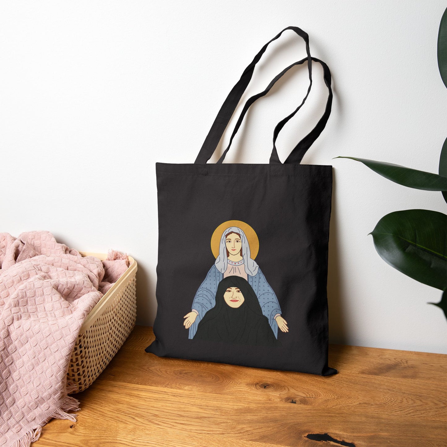 St. Mary & Tamav Erene Cotton Canvas Tote Bag, Unique Gift Bag, Eco-Friendly Shopping Bag, Art Lover Tote, Inspirational Bag