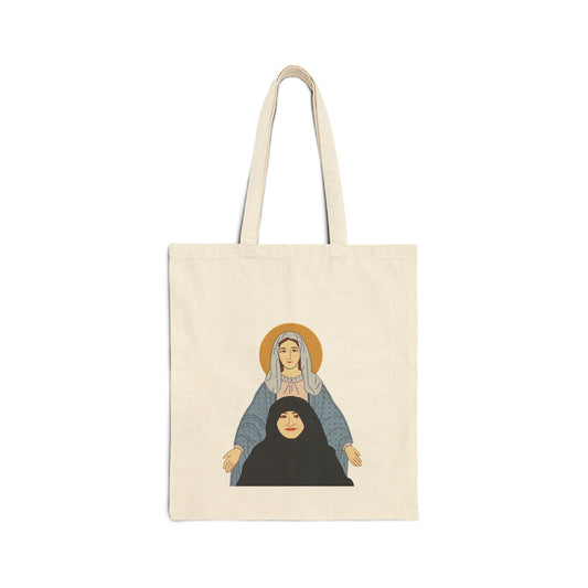 St. Mary & Tamav Erene Cotton Canvas Tote Bag, Unique Gift Bag, Eco-Friendly Shopping Bag, Art Lover Tote, Inspirational Bag