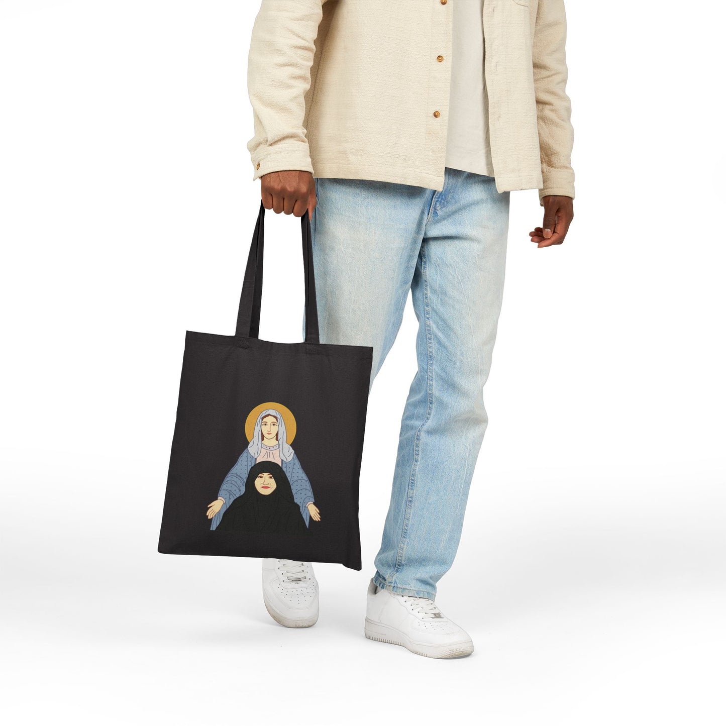 St. Mary & Tamav Erene Cotton Canvas Tote Bag, Unique Gift Bag, Eco-Friendly Shopping Bag, Art Lover Tote, Inspirational Bag