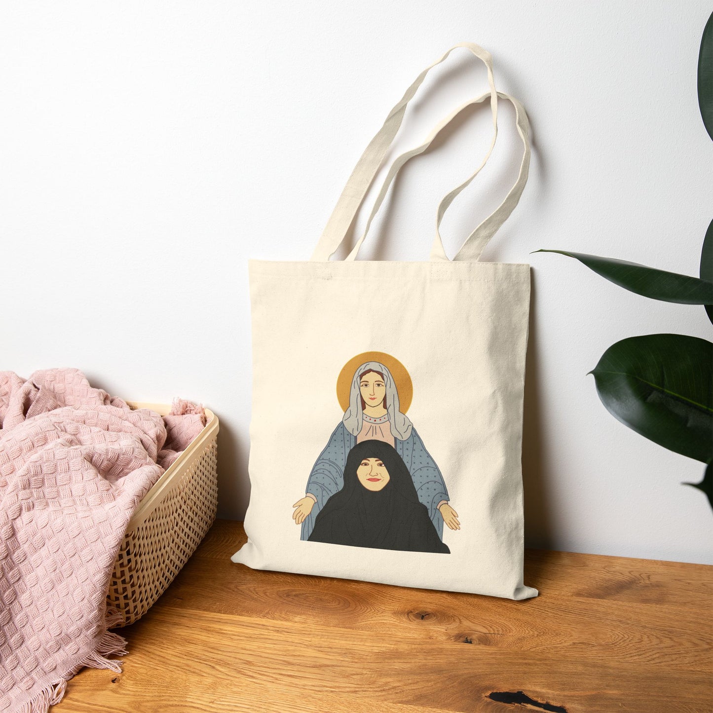 St. Mary & Tamav Erene Cotton Canvas Tote Bag, Unique Gift Bag, Eco-Friendly Shopping Bag, Art Lover Tote, Inspirational Bag
