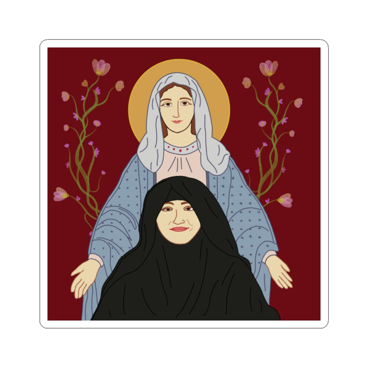 St. Mary & Tamav Erene Photo Dark Aesthetic Kiss-Cut Stickers, Laptop Decor, Journal Accessories, Gift for Students, Unique Art Stickers