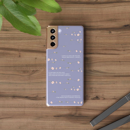 Floral Inspirational Bible Verse Phone Case, Clear Case, Motivational Phone Cover, Gift for Her, Spring Decor, Self-Care Reminder